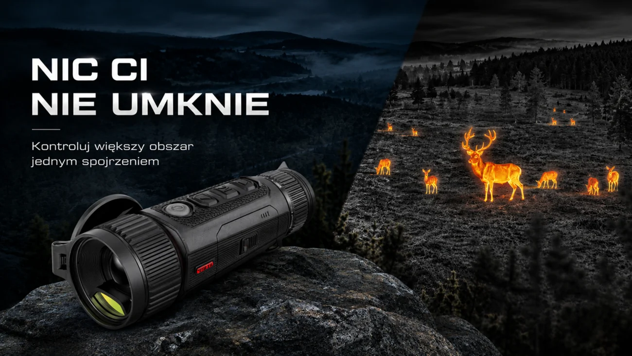 Nocpix Vista H35R podczas nocnej obserwacji źródeł ciepła przy użyciu termowizji
